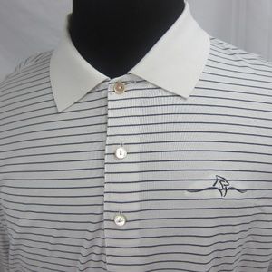 Peter Millar Golf Polo Mens XL Black White Striped